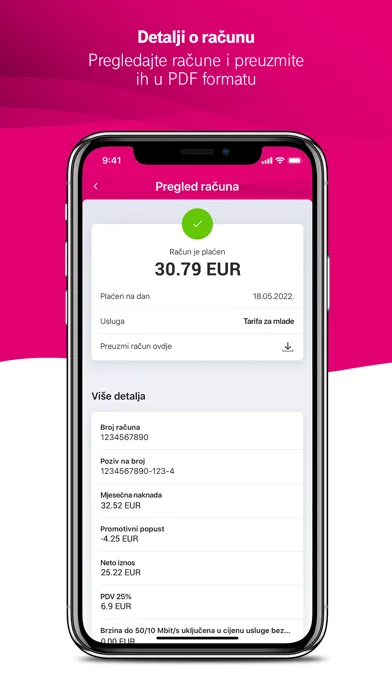 Tangkapan layar Moj Telekom HR